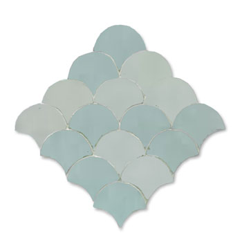 Mosaic House Moroccan tile Fleurs 30 celadon, celadon, green   solid zellige, mosaic, zellij, field, pattern, glaze, fishscale, classic 